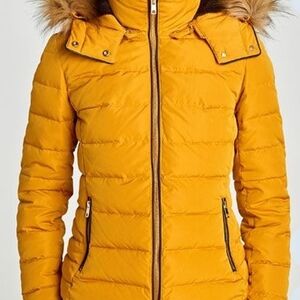 Zara Mutard Puffer Jacket Size S New With Tags